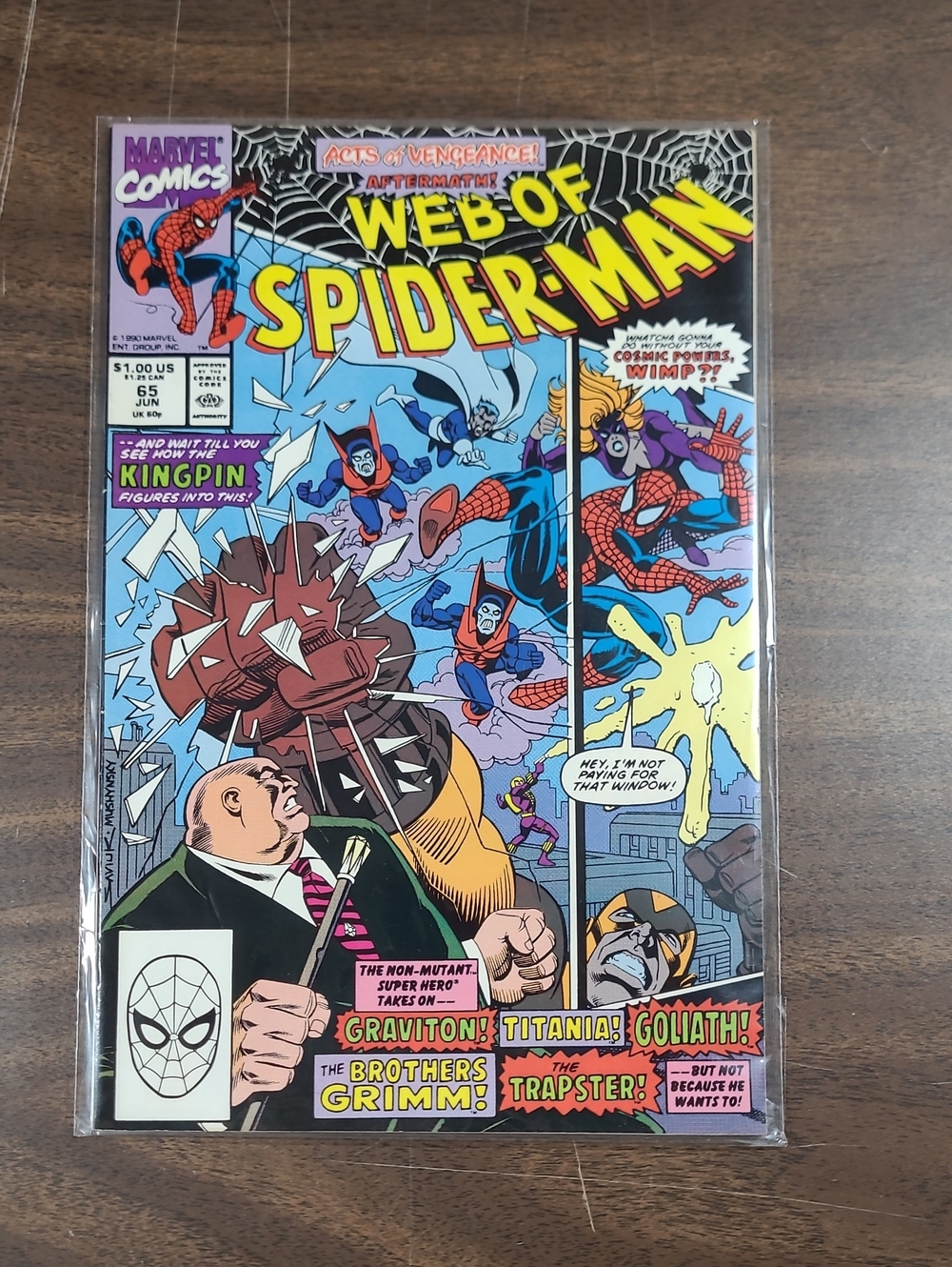 Marvel Web of Spider-Man Comic Book #65 June 1990 Bagged